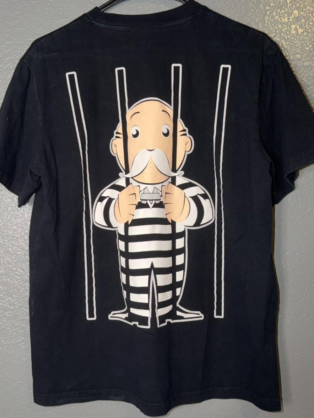 Shoe Palace x Monopoly Men's Black Mr Monopoly Jail Graphic T-Shirt